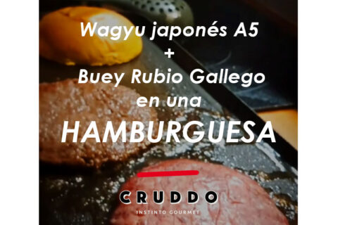 Hamburguesa de Wagyu japones A5 y Buey Rubio Gallego